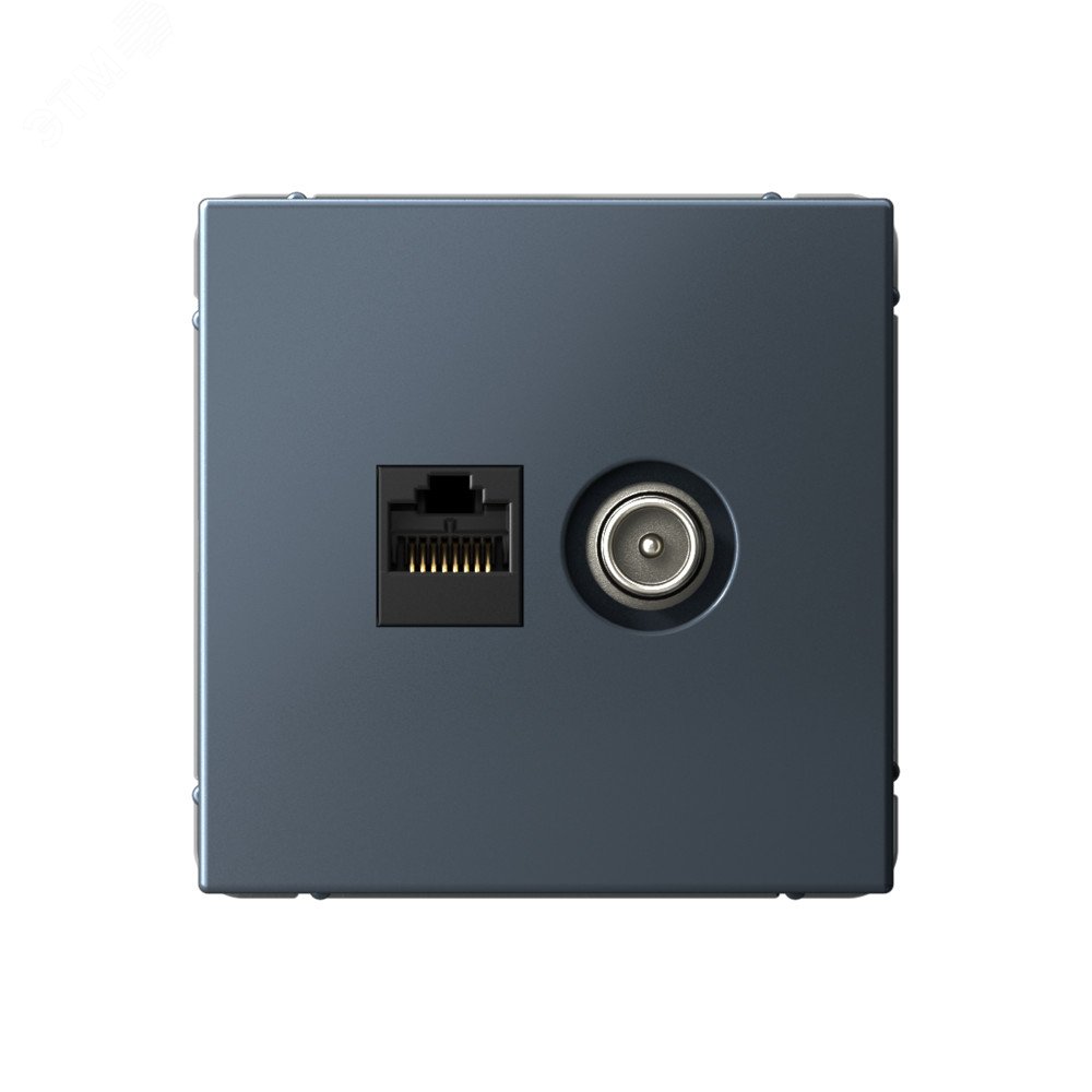 Изображение товара Двойная розетка ARTGALLERY ТВ + RJ45 категория 5Е, грифель