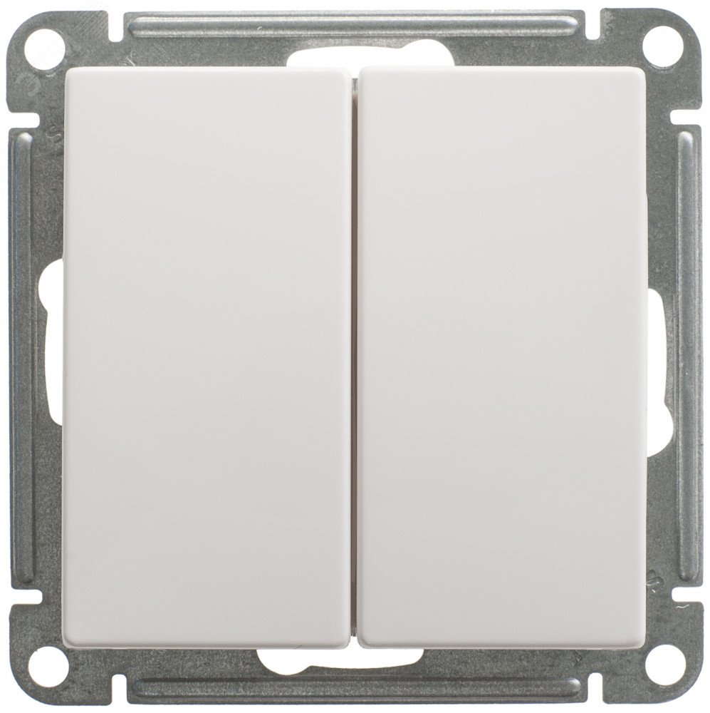 Изображение товара Двухклавишный переключатель W59 10А IP20 белый для внутренней установки