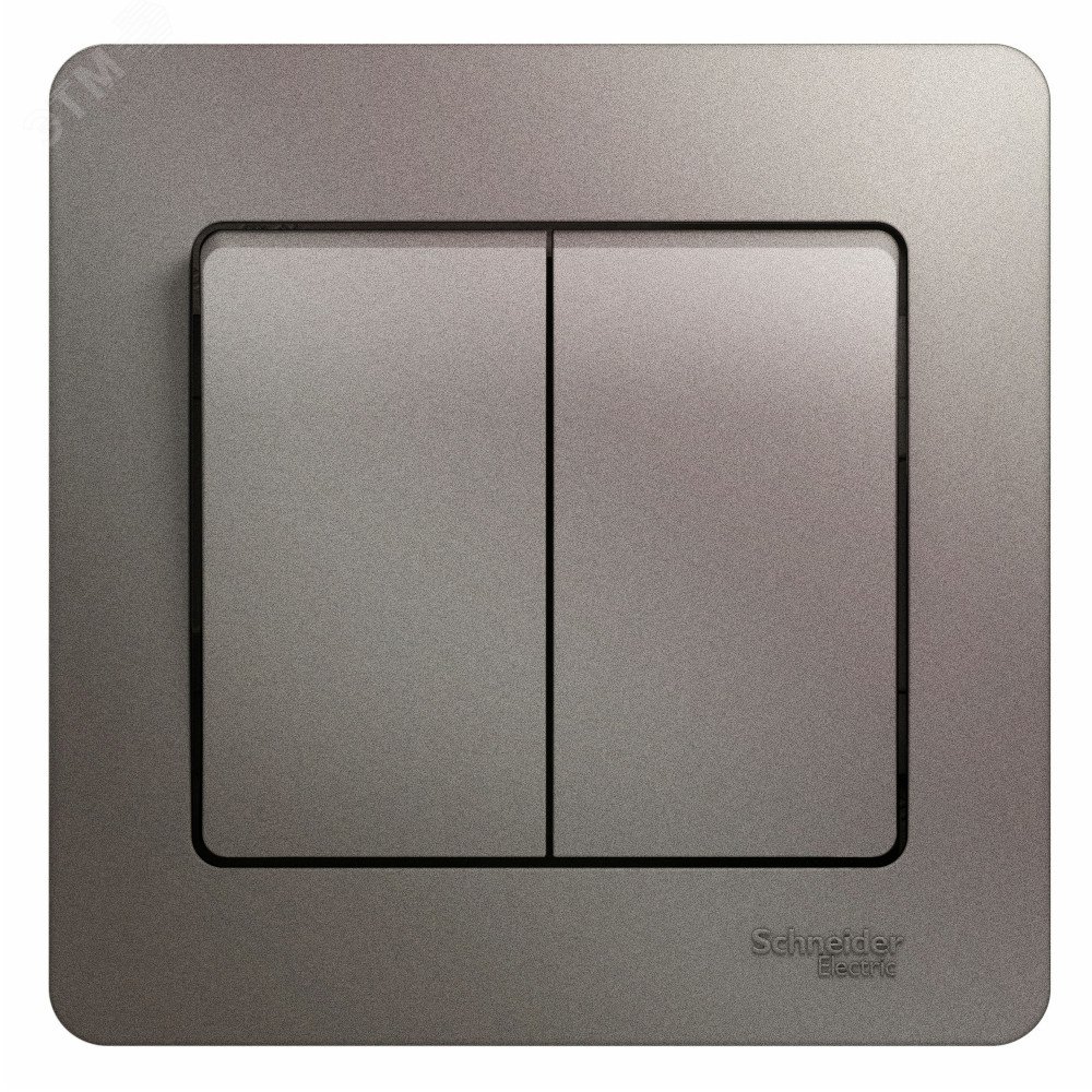 Изображение товара GLOSSA выключатель 2-клавишный в сборе сх.5 платина (шт)