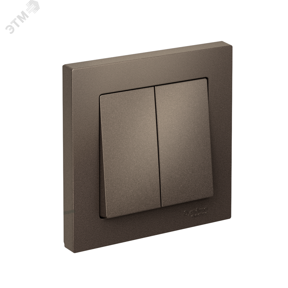 Изображение товара Выключатель двухклавишный ATLASDESIGN Systeme Electric мокко 10А