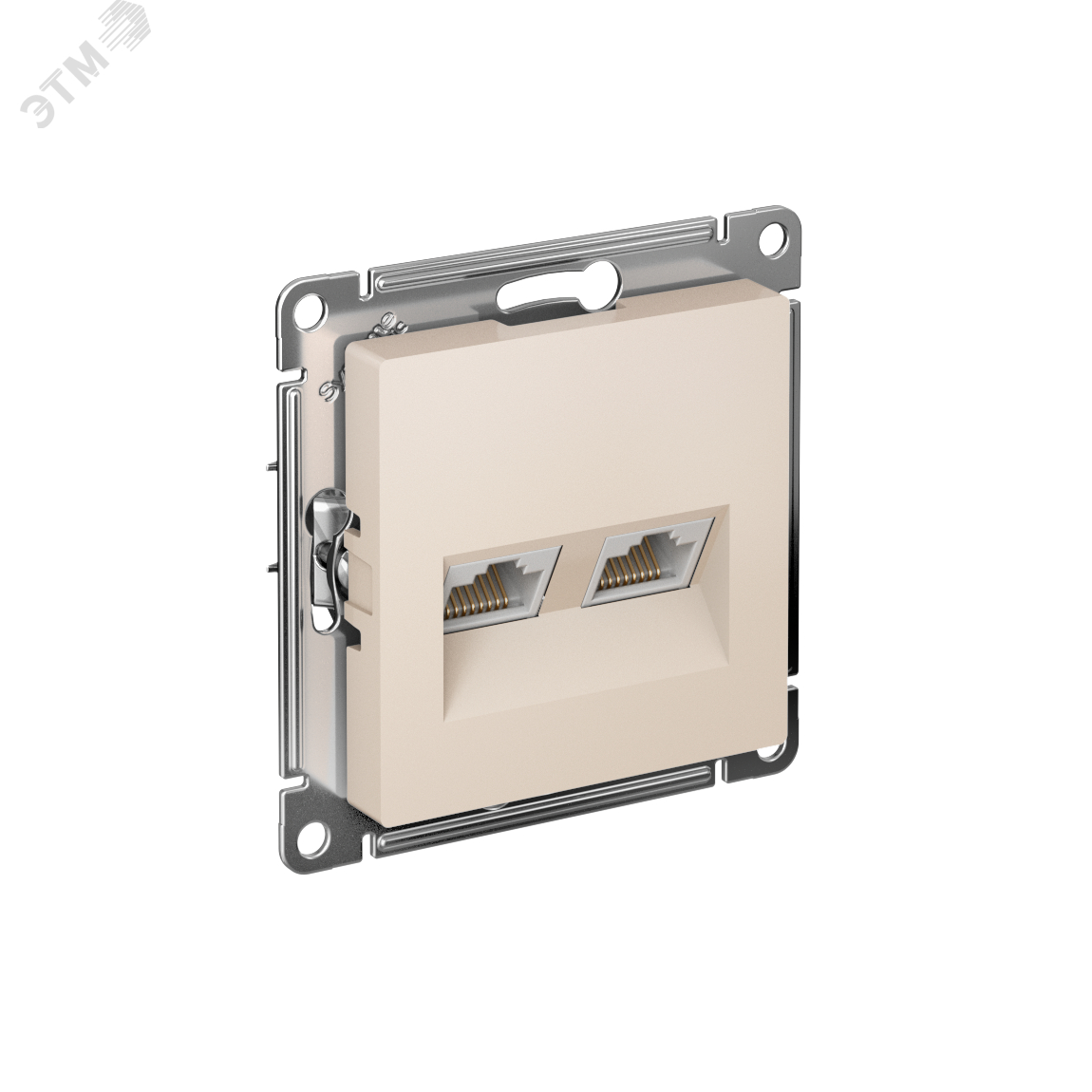 Изображение товара Двойная компьютерная розетка ATLASDESIGN с RJ45 категория 5E бежевый