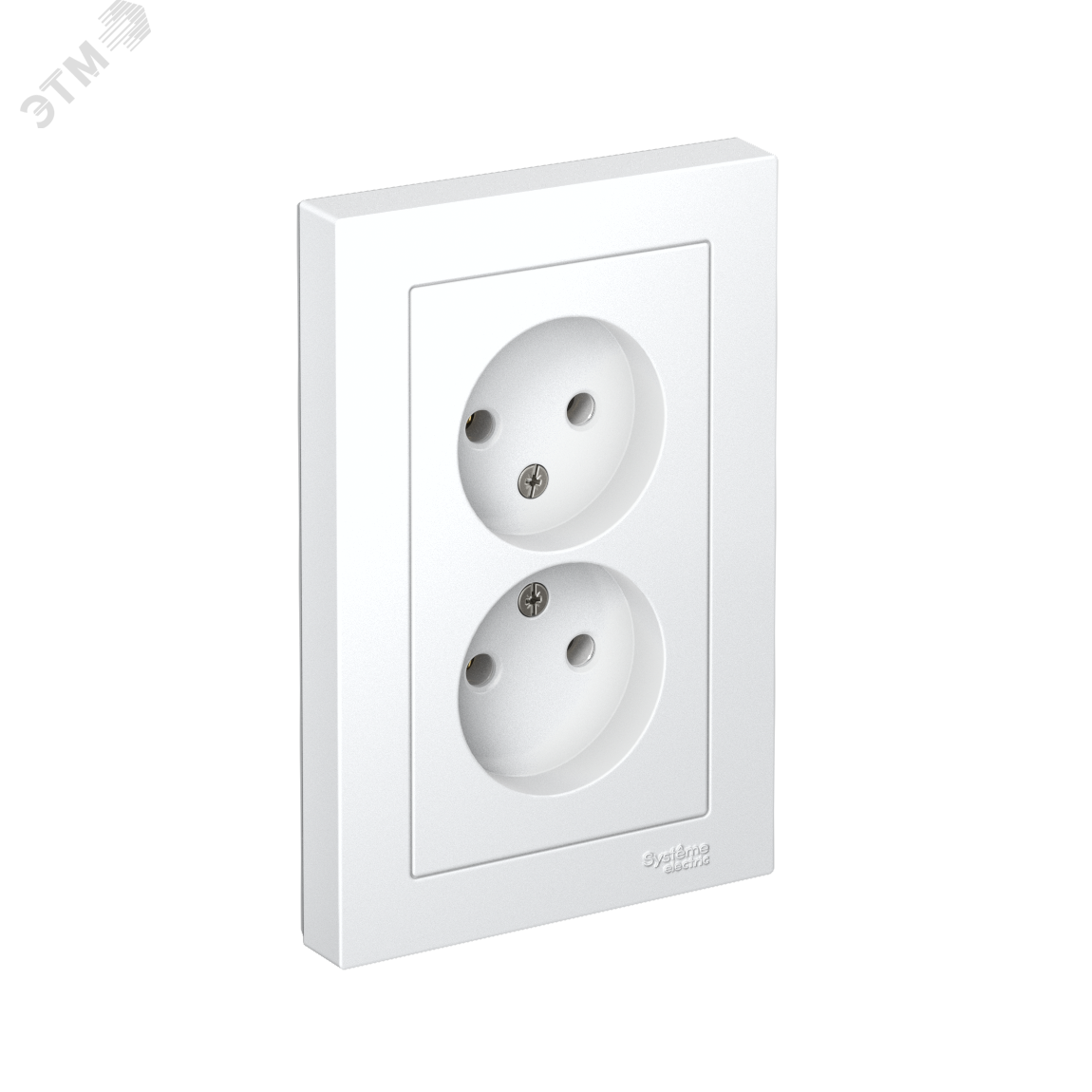 Изображение товара Розетка двойная без заземления 16А белого цвета серия AtlasDesign Systeme Electric