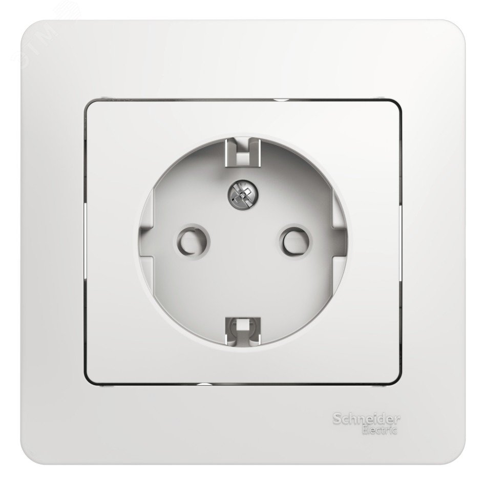 Изображение товара GLOSSA розетка с заземлением со шторками белая 16А IP20 скрытая монтаж
