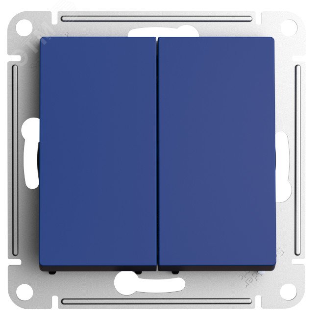 Изображение товара ATLASDESIGN 2-клавишный перекрестный переключатель 220 В синего цвета IP20