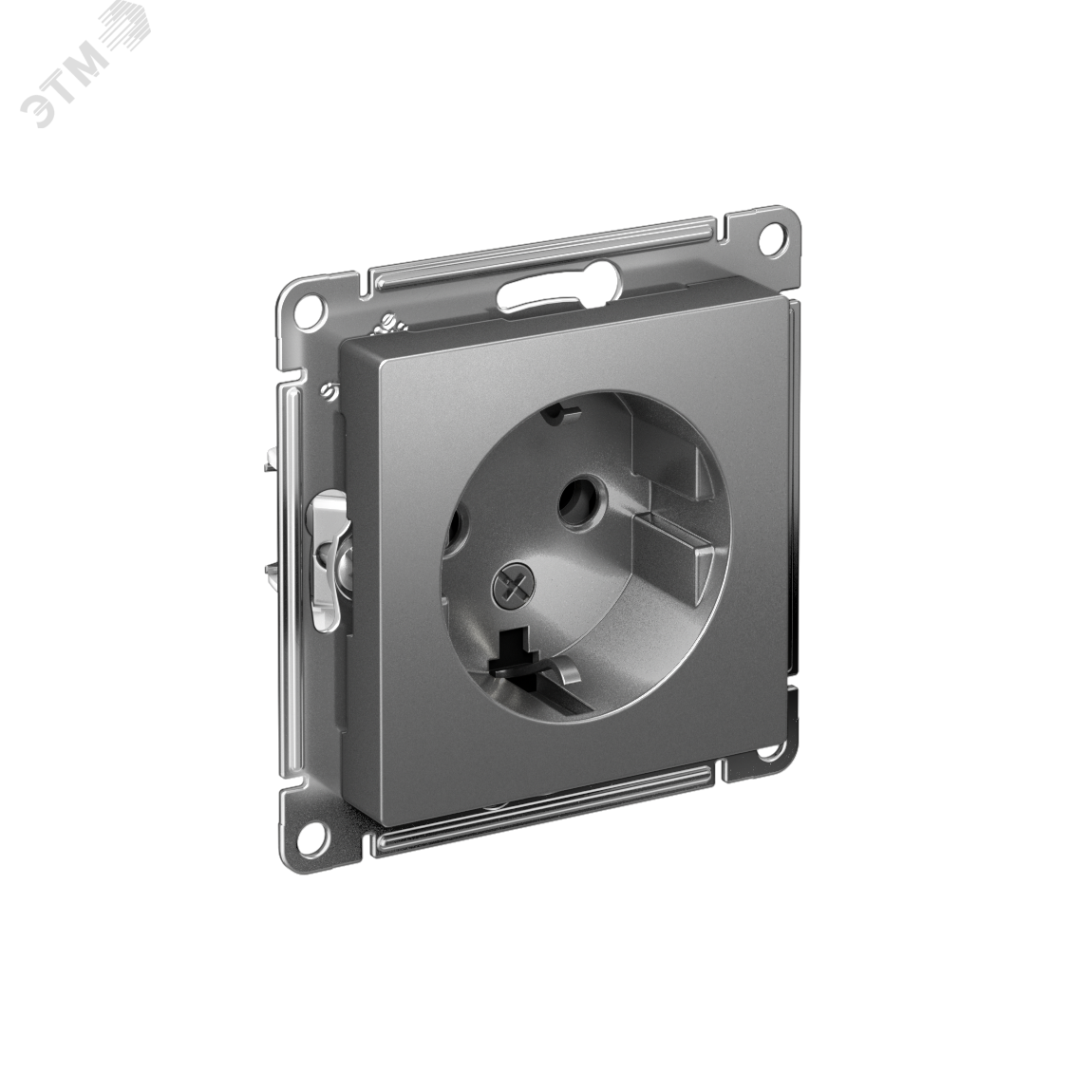 Изображение товара Розетка ATLASDESIGN с заземлением 16А механизм сталь