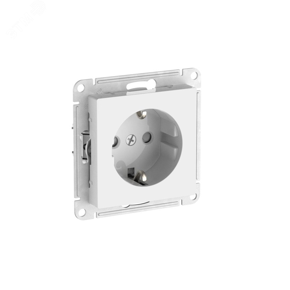 Изображение товара ATLASDESIGN Розетка с заземлением и шторками 16A белая
