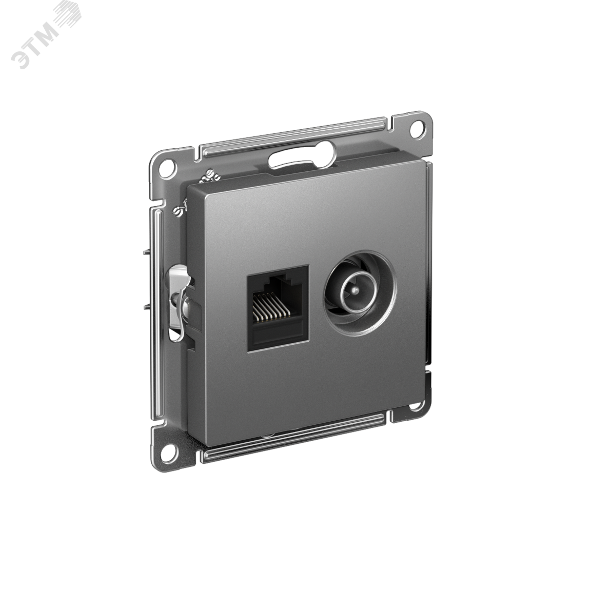 Изображение товара Розетка ATLASDESIGN двойная RJ45 и ТВ сталь