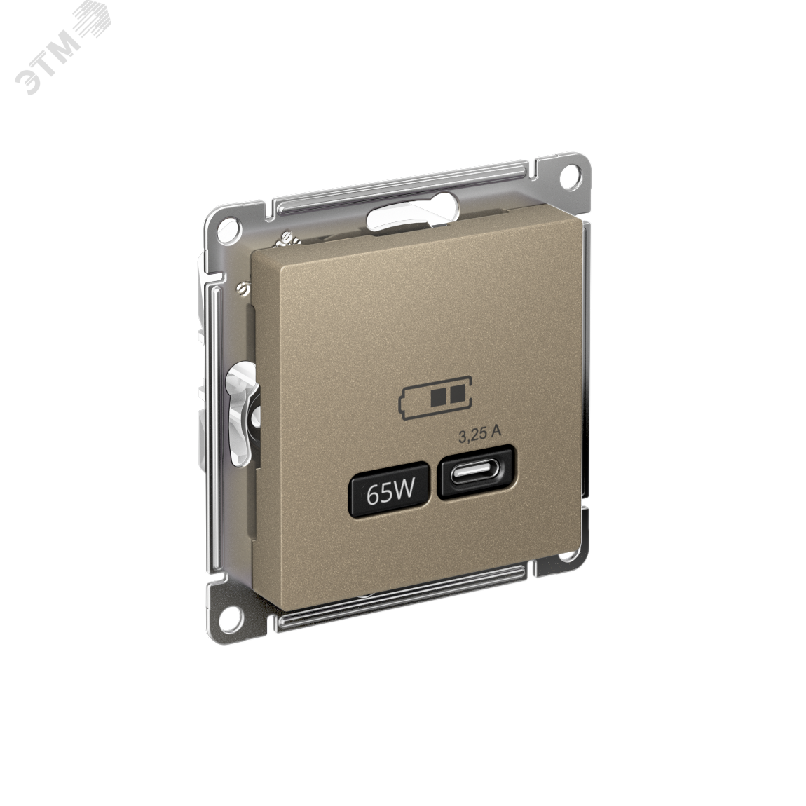 Изображение товара AtlasDesign USB розетка Type-C 65W высокоскоростная QC PD для быстрой зарядки Шампань