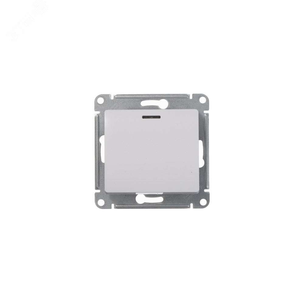 Изображение товара Переключатель одноклавишный с подсветкой GLOSSA 6а белый светодиодная подсветка 220 В