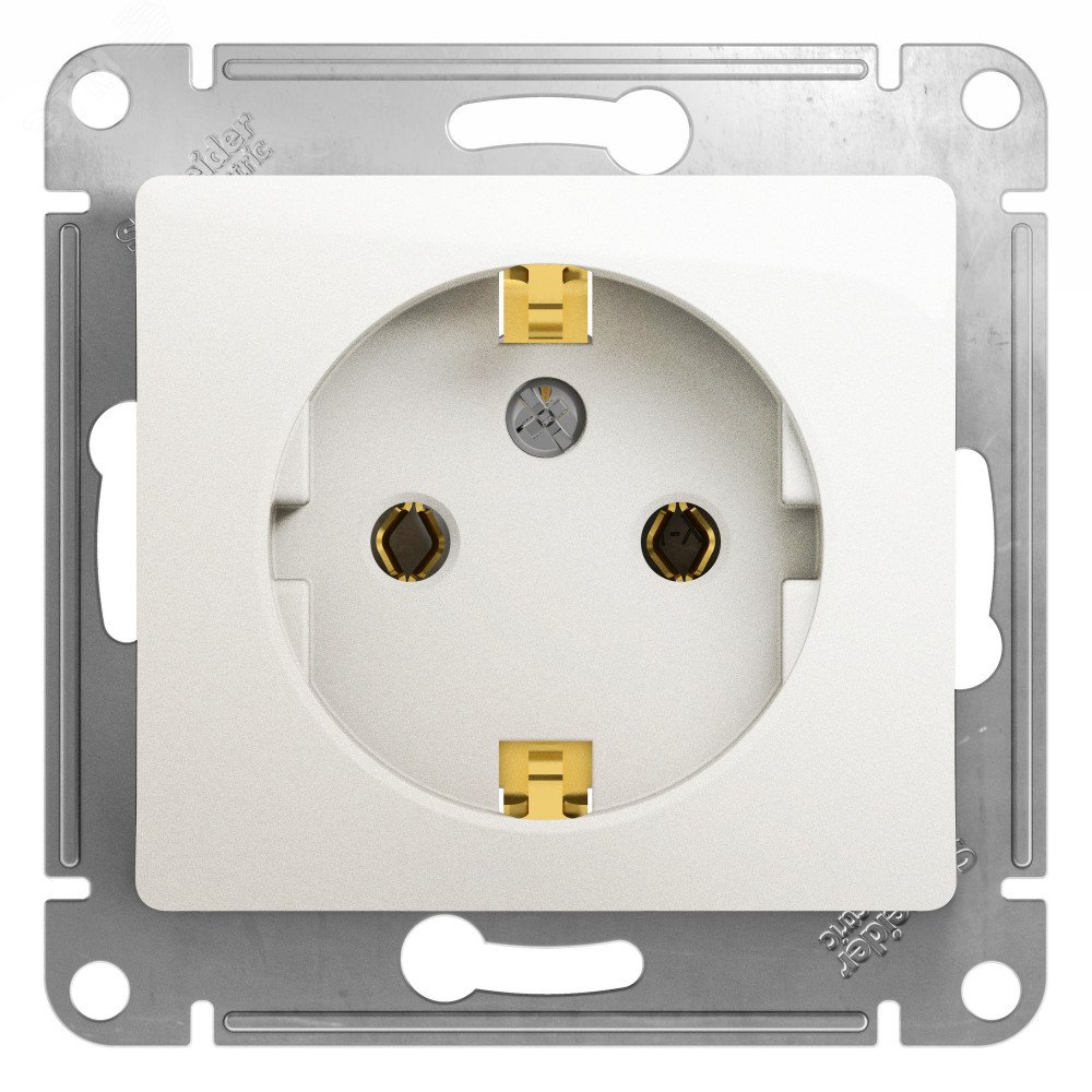 Изображение товара Розетка с заземлением GLOSSA перламутр серия Glossa 220 В 16 А