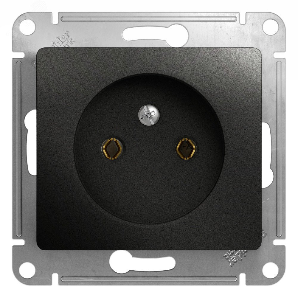 Изображение товара GLOSSA Розетка без заземления антрацит в рамке, скрытый монтаж, IP20
