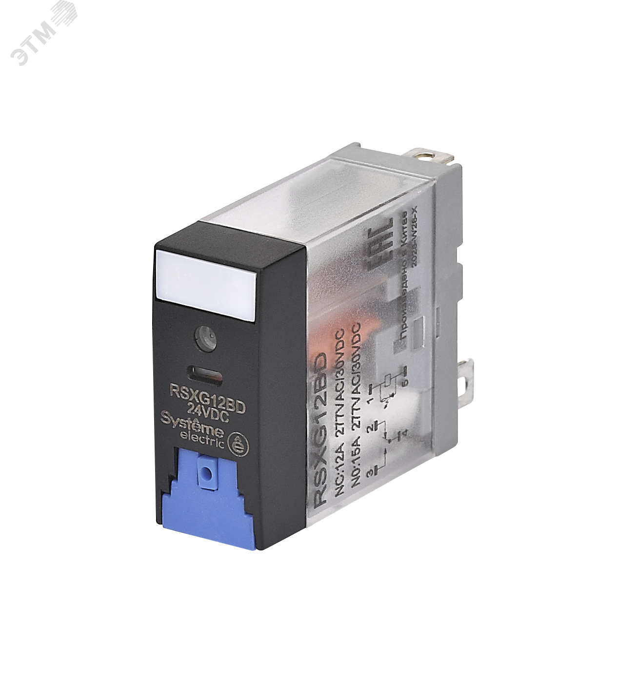 Изображение товара Реле 12A 1CO 24VDC тест кнопка LED электромагнитное реле для автоматики