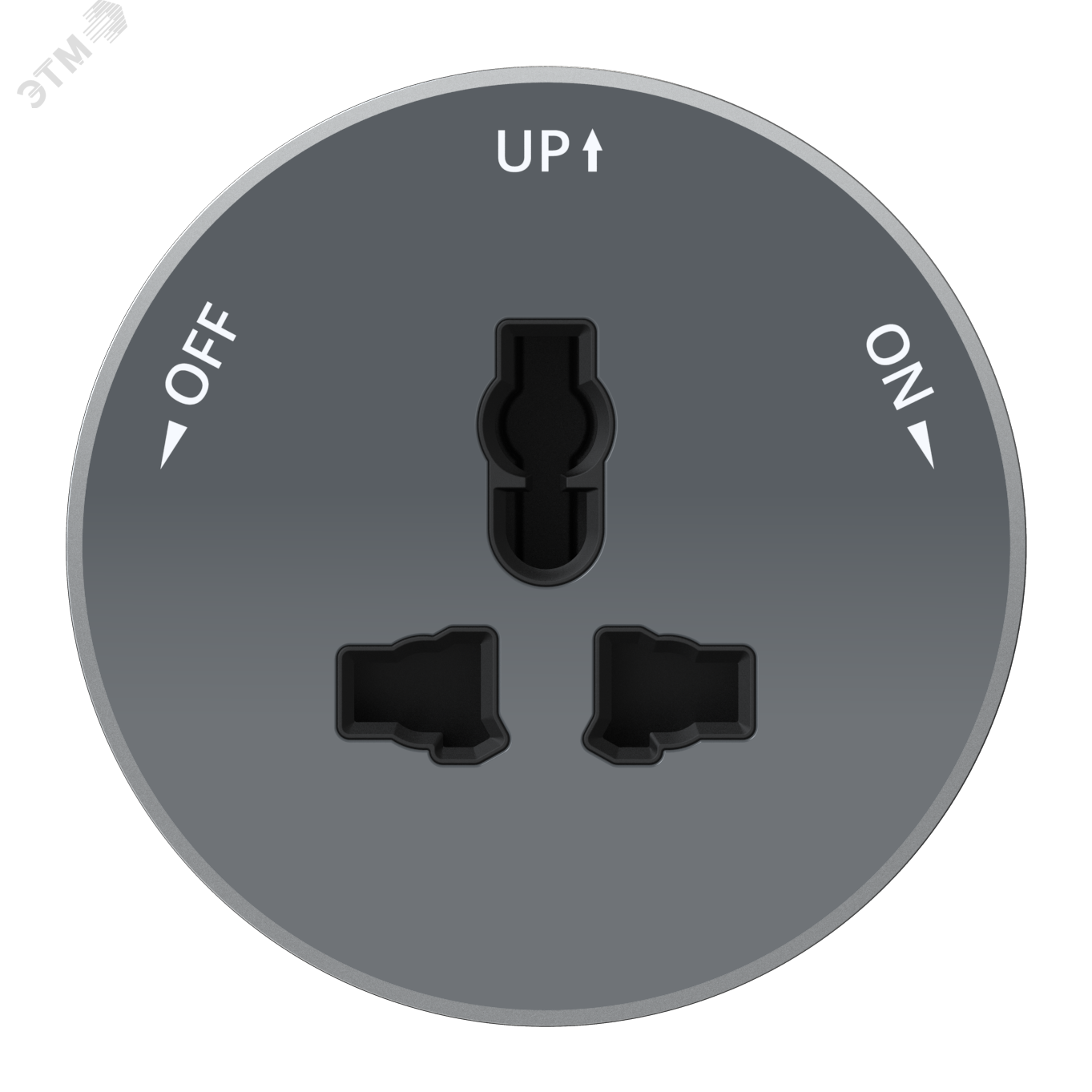 Изображение товара Универсальная круглая розетка для трековых систем MultiTrack 13А 250В графит