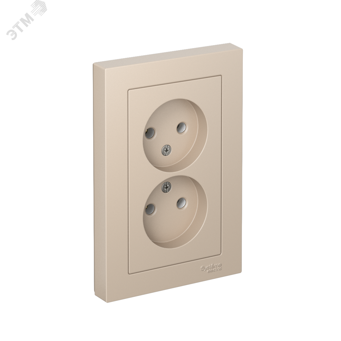 Изображение товара Розетка двойная AtlasDesign Systeme Electric 16А без заземления цвет Песочный