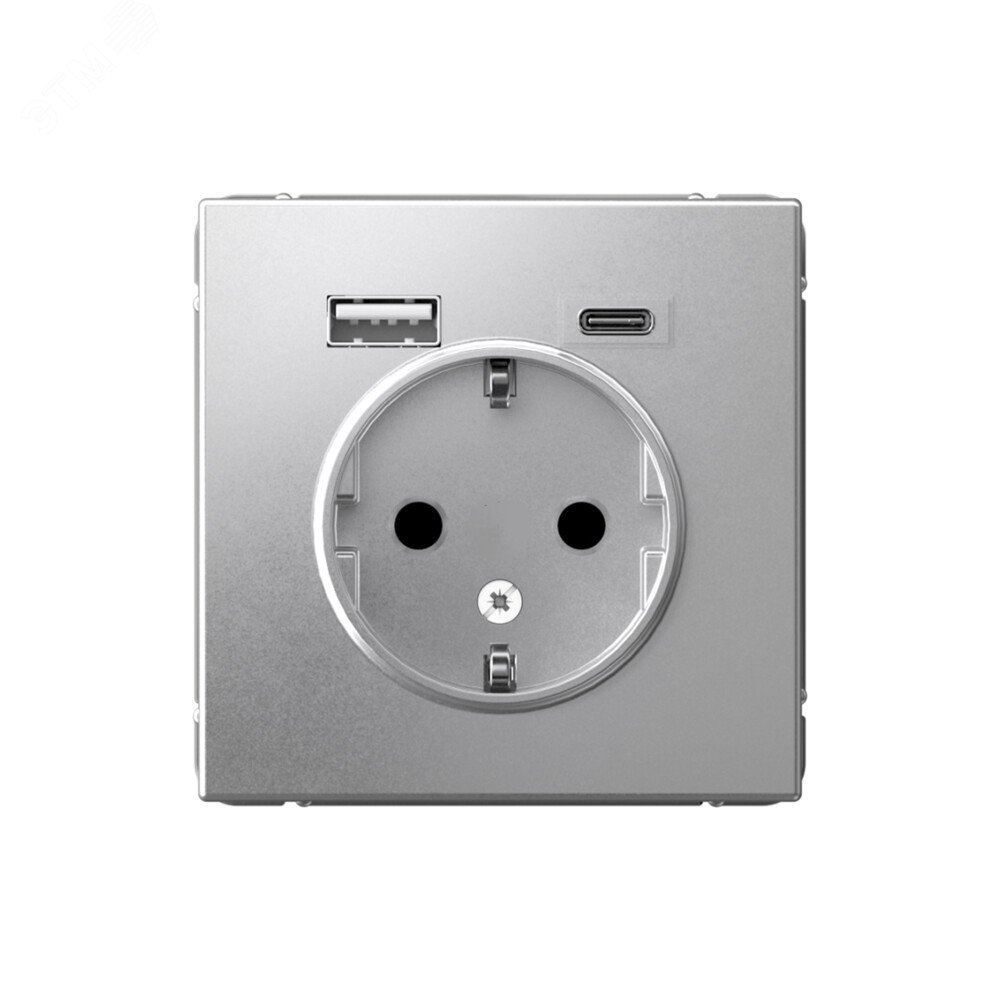 Изображение товара Розетка силовая ARTGALLERY 16А с USB A+C алюминий Systeme Electric