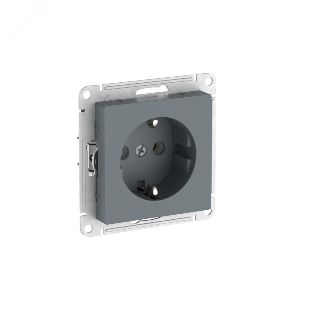 Изображение товара Розетка с заземлением Systeme Electric серия ATLASDESIGN 16А IP20 Грифель