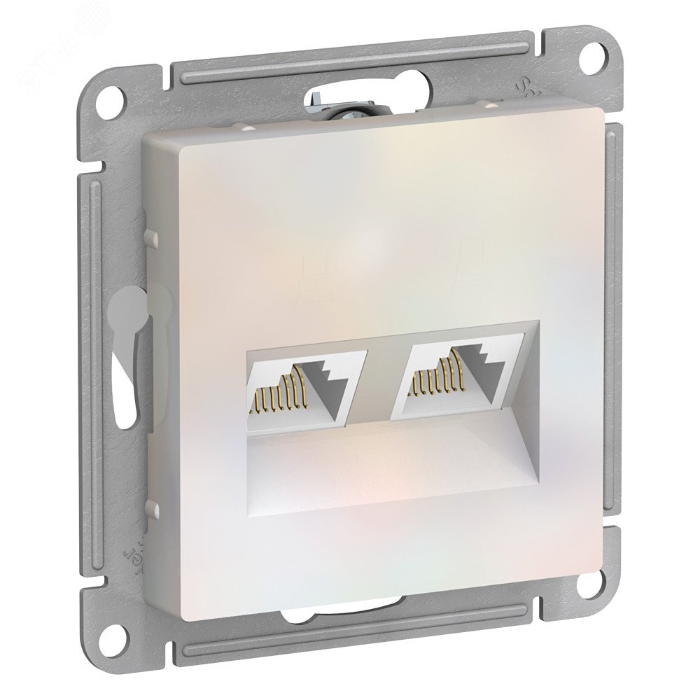 Изображение товара Розетка компьютерная двойная RJ45 категория 5E ATLASDESIGN Systeme Electric жемчуг