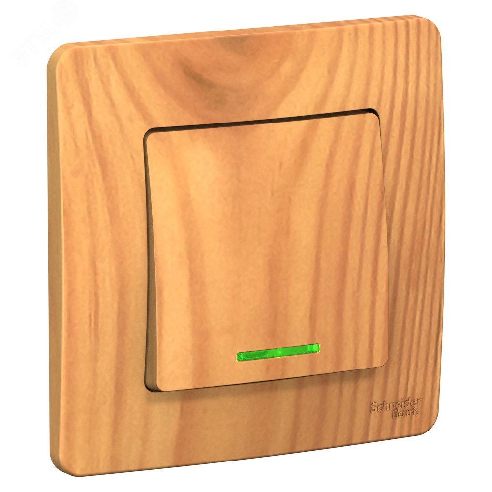 Изображение товара Одноклавишный выключатель Blanca скрытой установки с подсветкой 10А 250В ясень