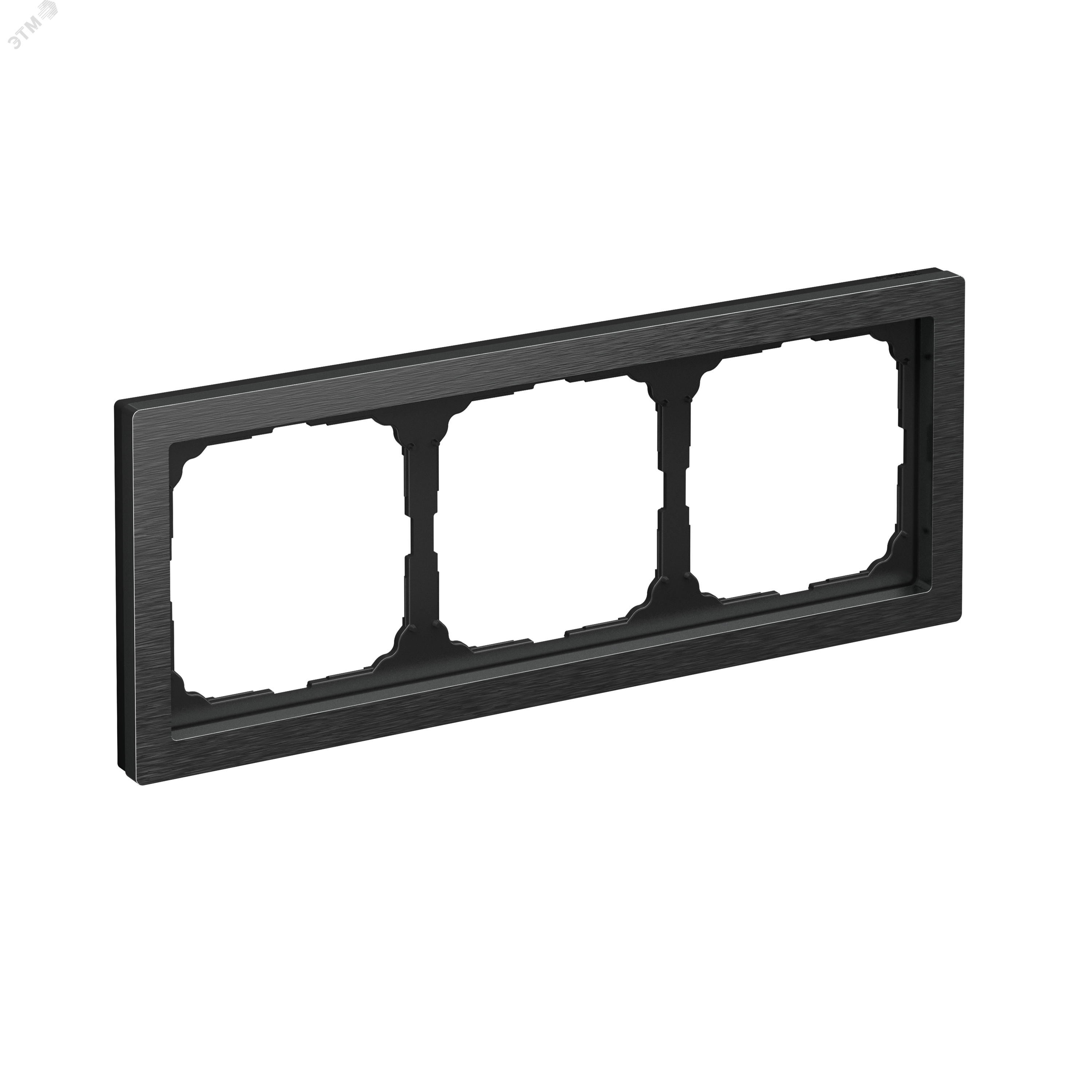 Изображение товара 3-постовая рамка из металла в цвете оникс Systeme Electric ArtGallery Pure