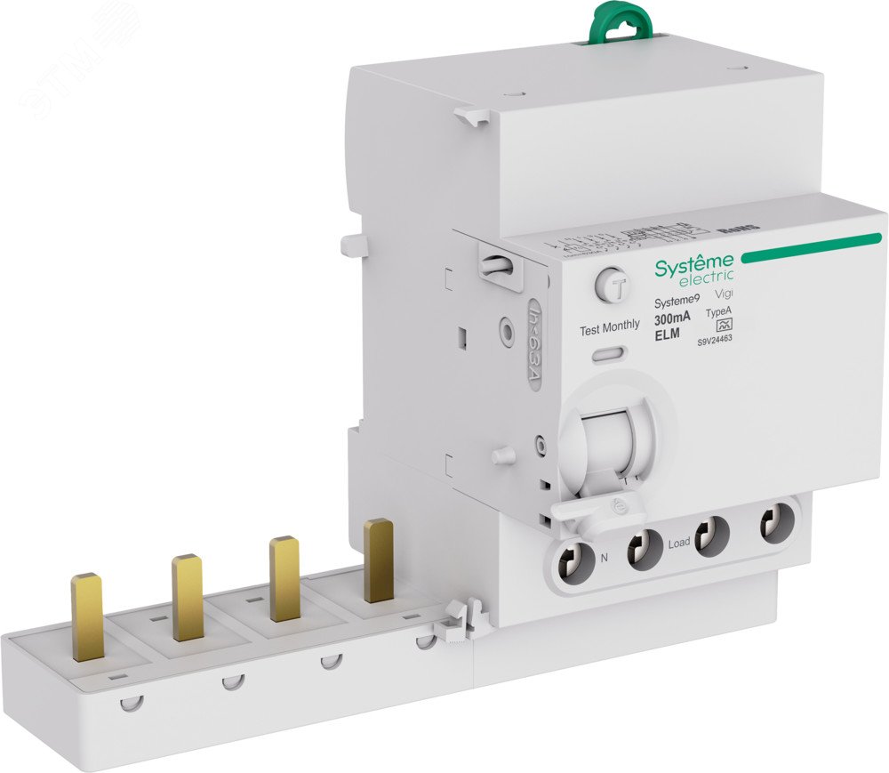 Изображение товара Блок дифференциального тока 63А 4P 300мА Тип-A Systeme9 для защиты электроцепей