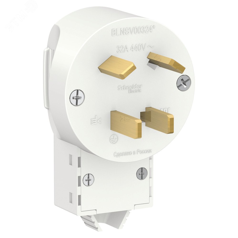 Изображение товара Вилка силовая Blanca скрытая установка 32А 440В белая Systeme Electric