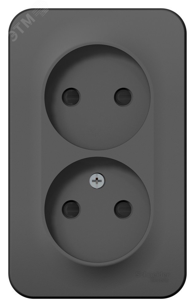 Изображение товара Розетка Blanca наружная двойная без заземления 16А IP20 антрацит Systeme Electric