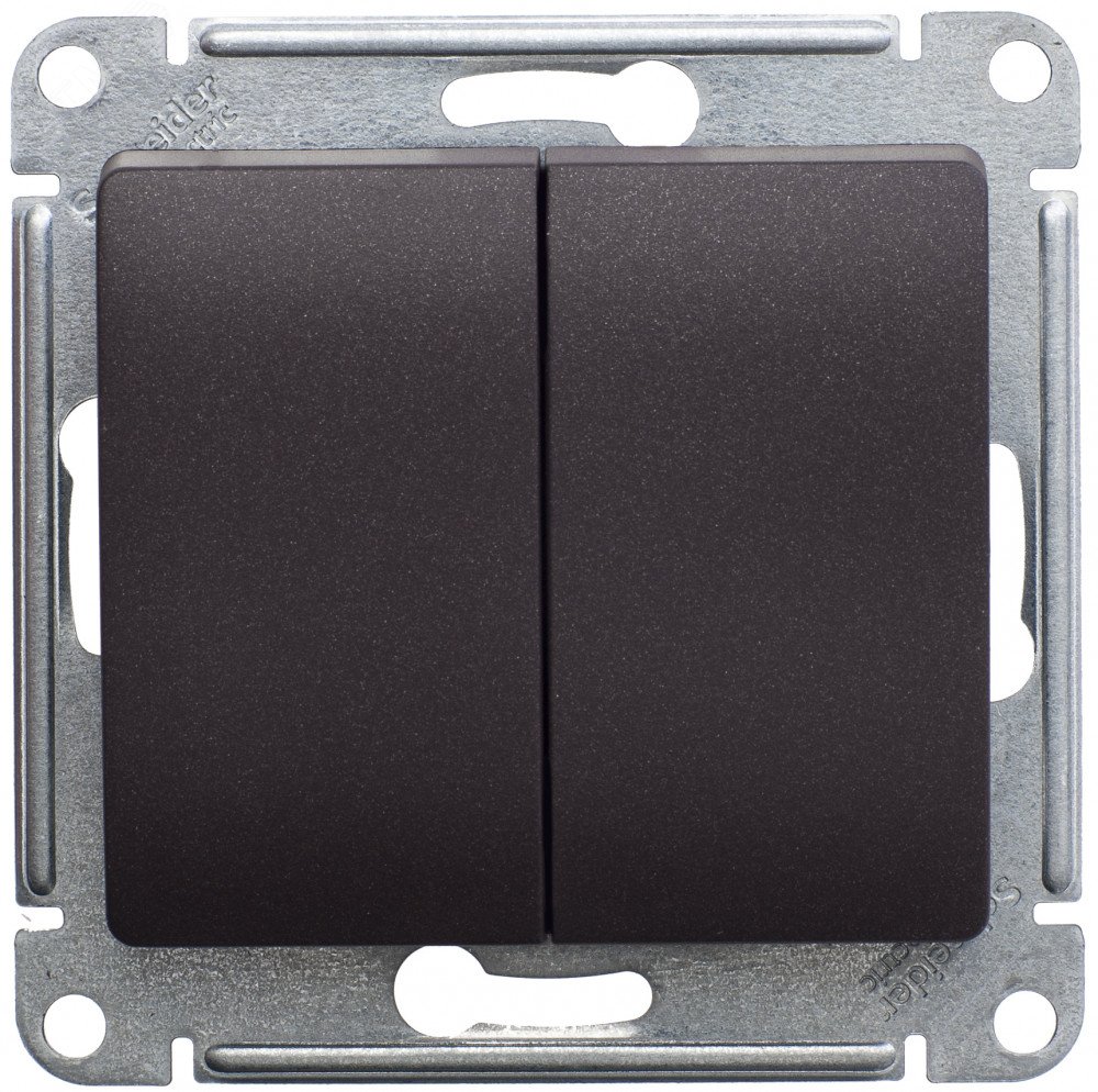 Изображение товара GLOSSA 2-клавишный переключатель шоколад серия GLOSSA IP20 220-250 В