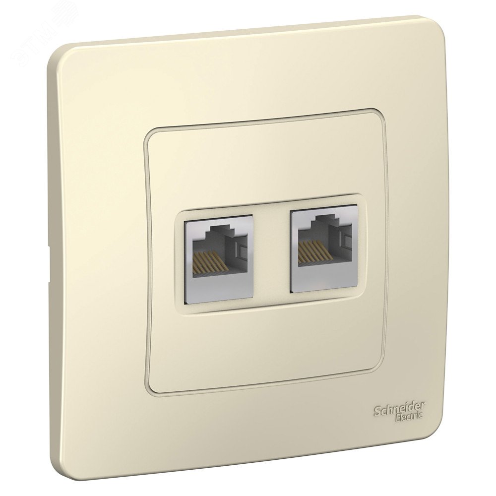 BLANCA скрытой установки розетка двойная компьютерная RJ45, молочный ...