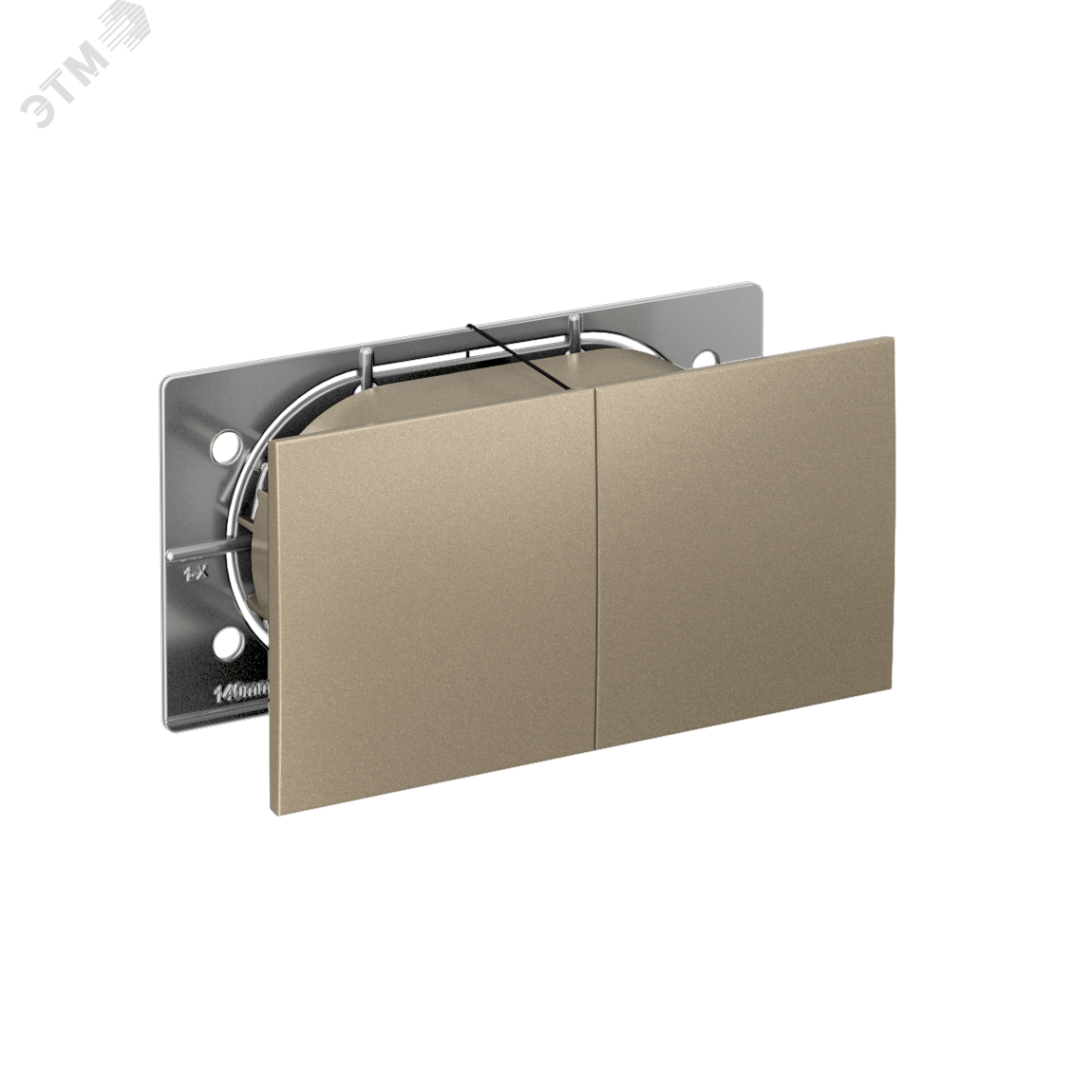 Изображение товара Розетка двойная Schneider Electric AtlasDesign с заземлением и шторками шампань 16А