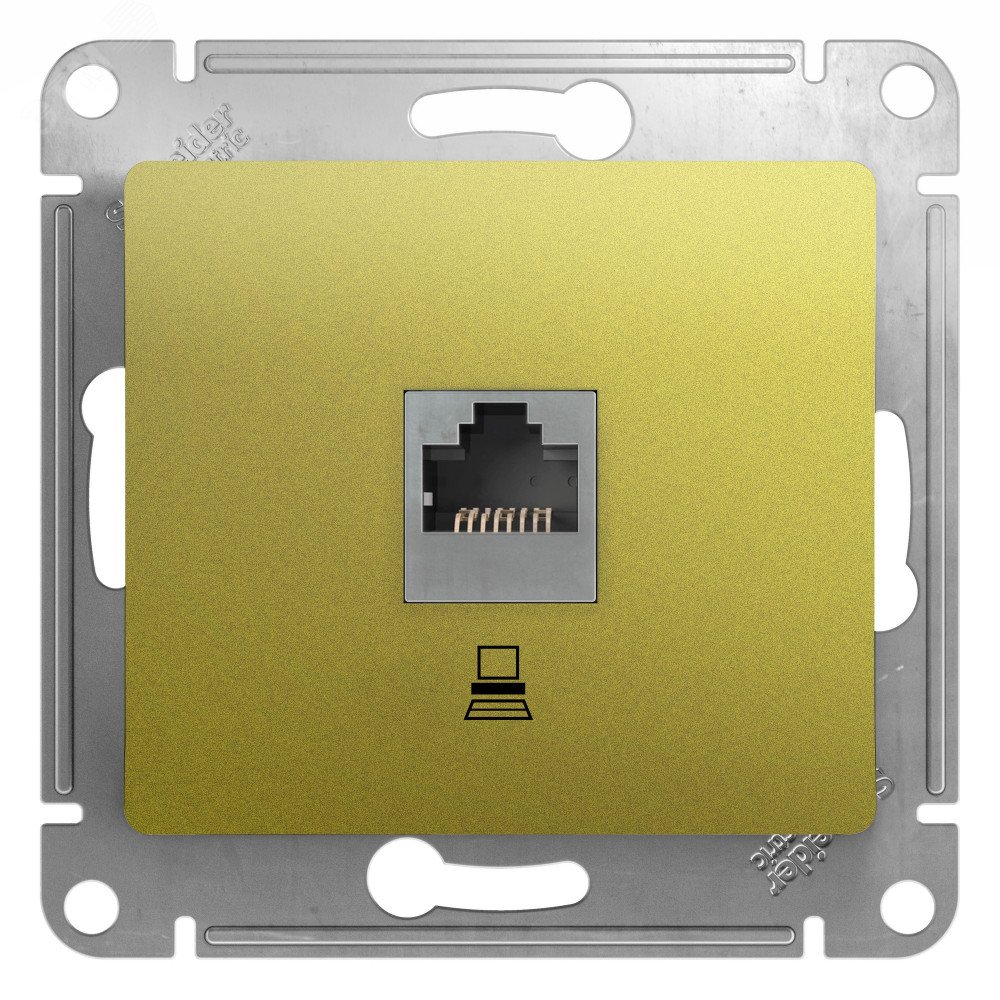 Изображение товара Компьютерная розетка GLOSSA RJ45 категория 5E фисташковый IP20 скрытый монтаж