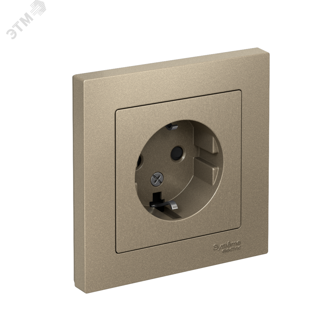 Изображение товара Розетка AtlasDesign с заземлением, 16А, шампань, IP20