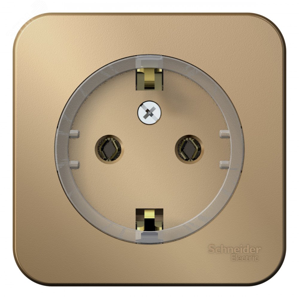 Изображение товара Розетка BLANCA наружная, с заземлением, без шторок, (компакт), с изолирующей пластиной 16А, 250В, титан (шт)