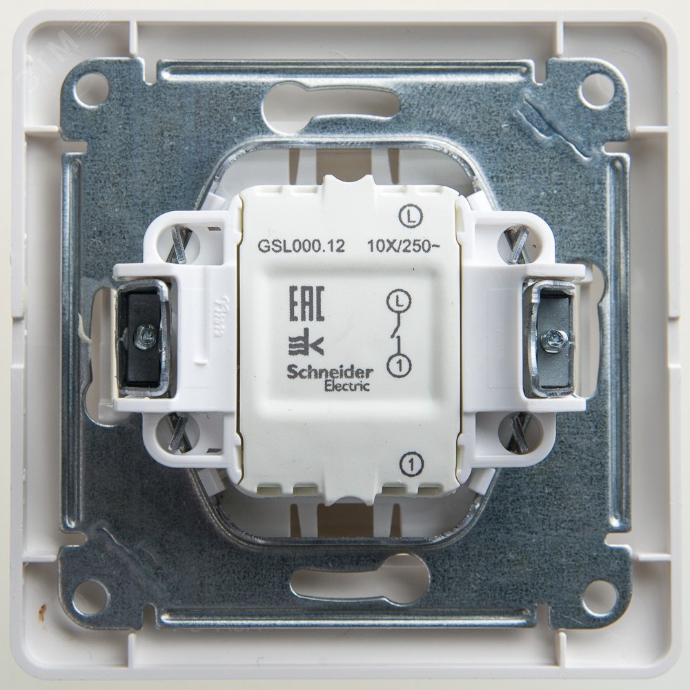 Выключатель одноклавишный, схема 1 перламутр в сборе GSL000612 Systeme Electric - превью 2