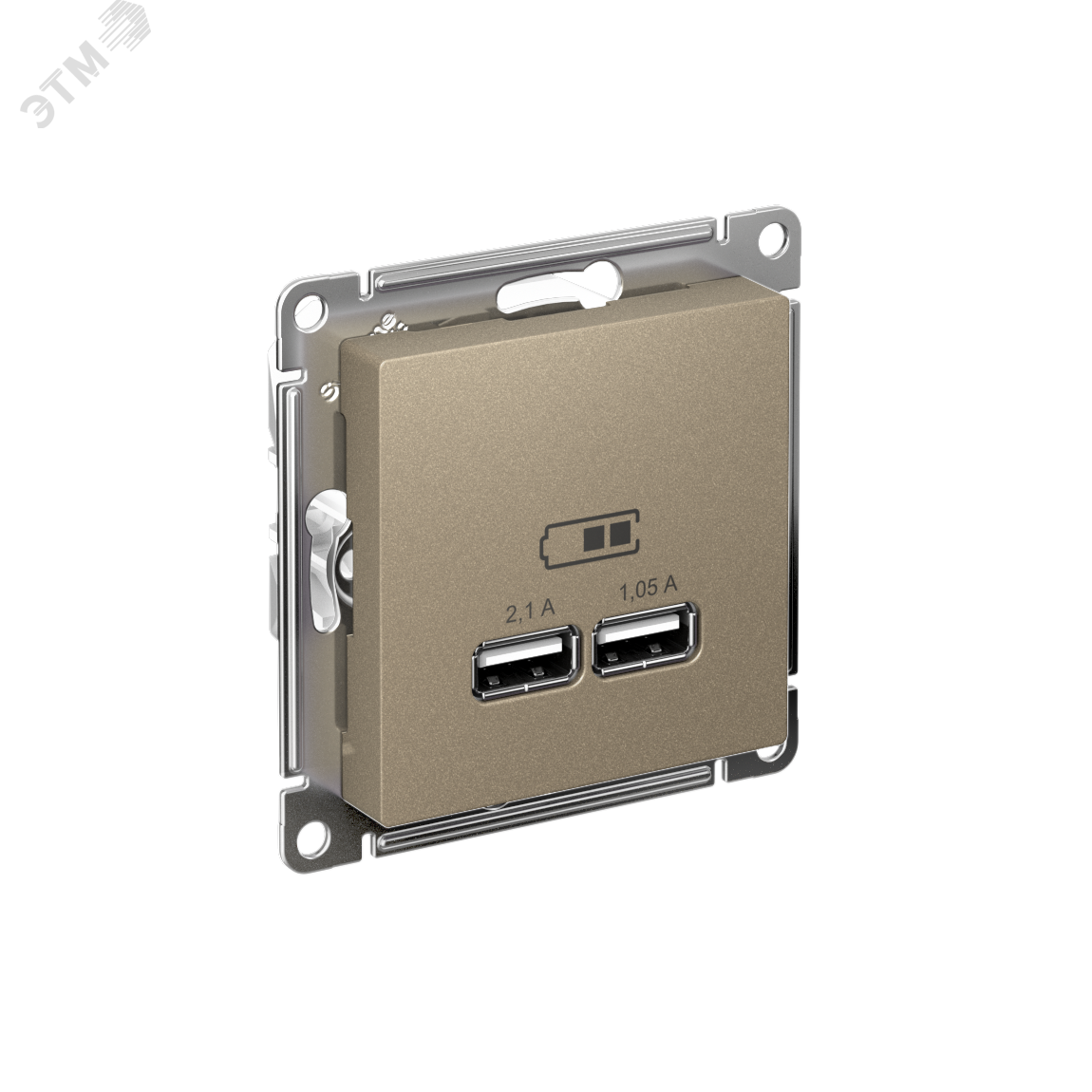 Изображение товара Розетка USB AtlasDesign 5В 2 порта шампань система Electric