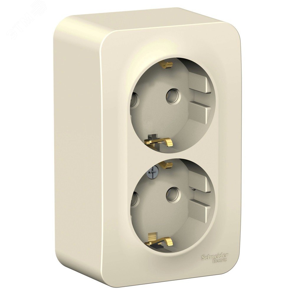 Изображение товара Наружная розетка двойная с заземлением 16А IP20 белая Sistema Electric Blanca