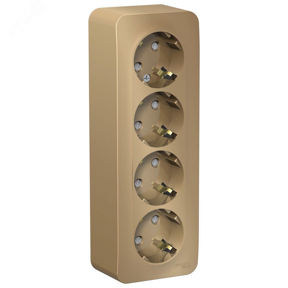 Изображение товара Розетка Blanca SYSTEME Electric четырехпостовая с заземлением 16А 250В титан