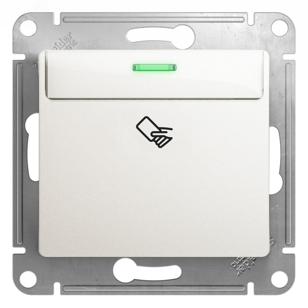 GLOSSA Выключатель карточный схема 6 перламутр в рамку GSL000669 Systeme Electric - превью 2