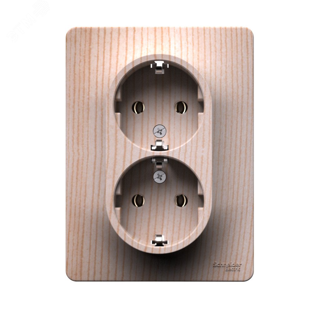 Изображение товара Двойная розетка с заземлением GLOSSA 16А IP20 Дерево Россия