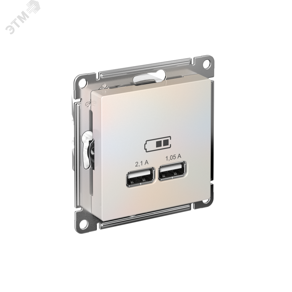 Изображение товара Розетка ATLASDESIGN с USB 5В 2 порта жемчуг Schneider Electric
