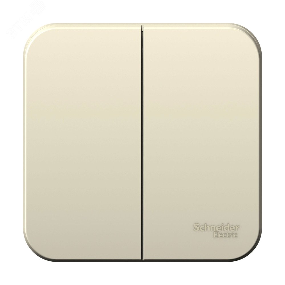 Изображение товара Выключатель наружный двухклавишный BLANCA (cх.5), с изолирующей пластиной, 10A, 250В, молочный (шт)