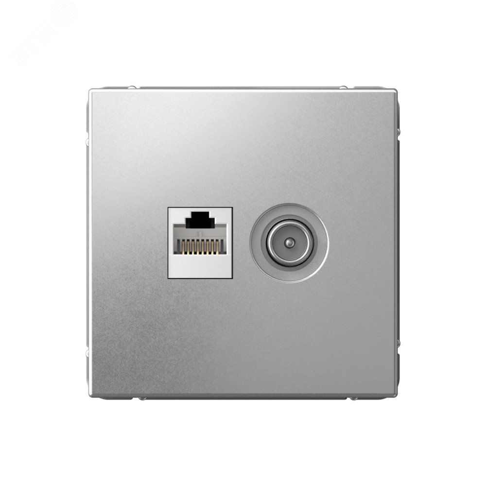 Изображение товара ARTGALLERY розетка двойная ТВ + компьютерная RJ45, кат. 5Е, алюминий (шт)
