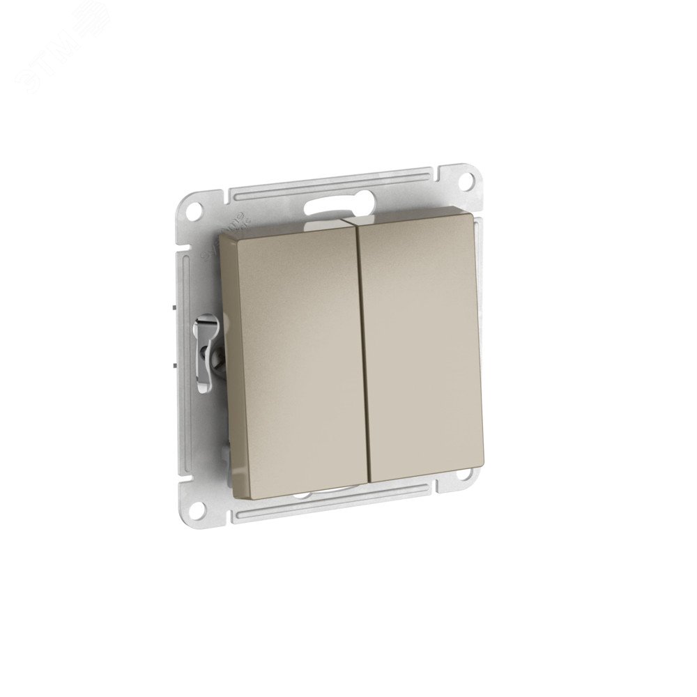 Изображение товара ATLASDESIGN 2-клавишный переключатель с быстрозажимными клеммами шампань