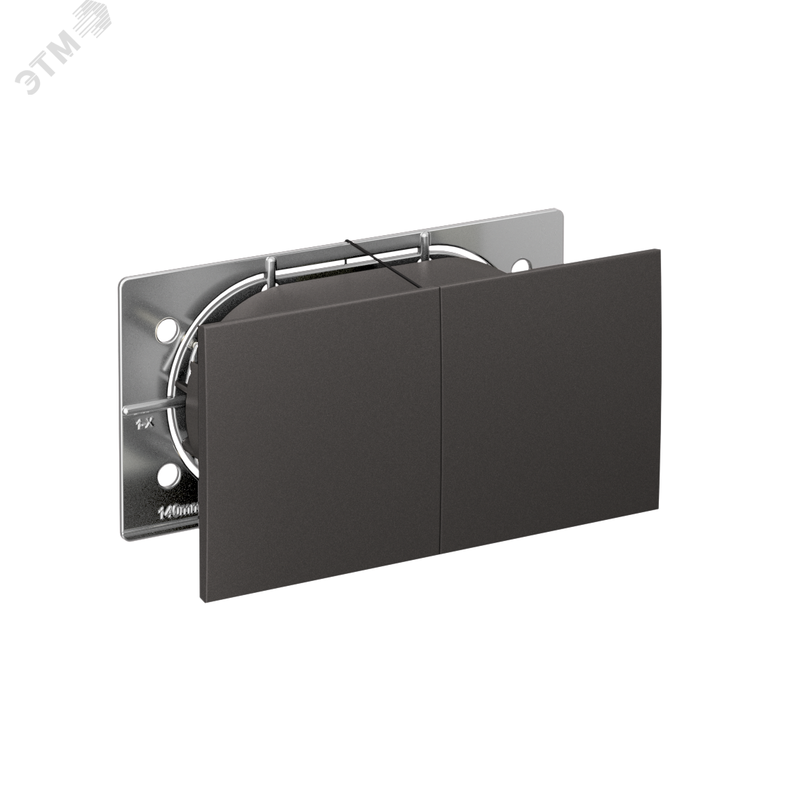 Изображение товара ATLASDESIGN РОЗЕТКА двойн. с заземл.со штор.со сдвиж. крышк, 16А, в сборе, БАЗАЛЬТ (шт)