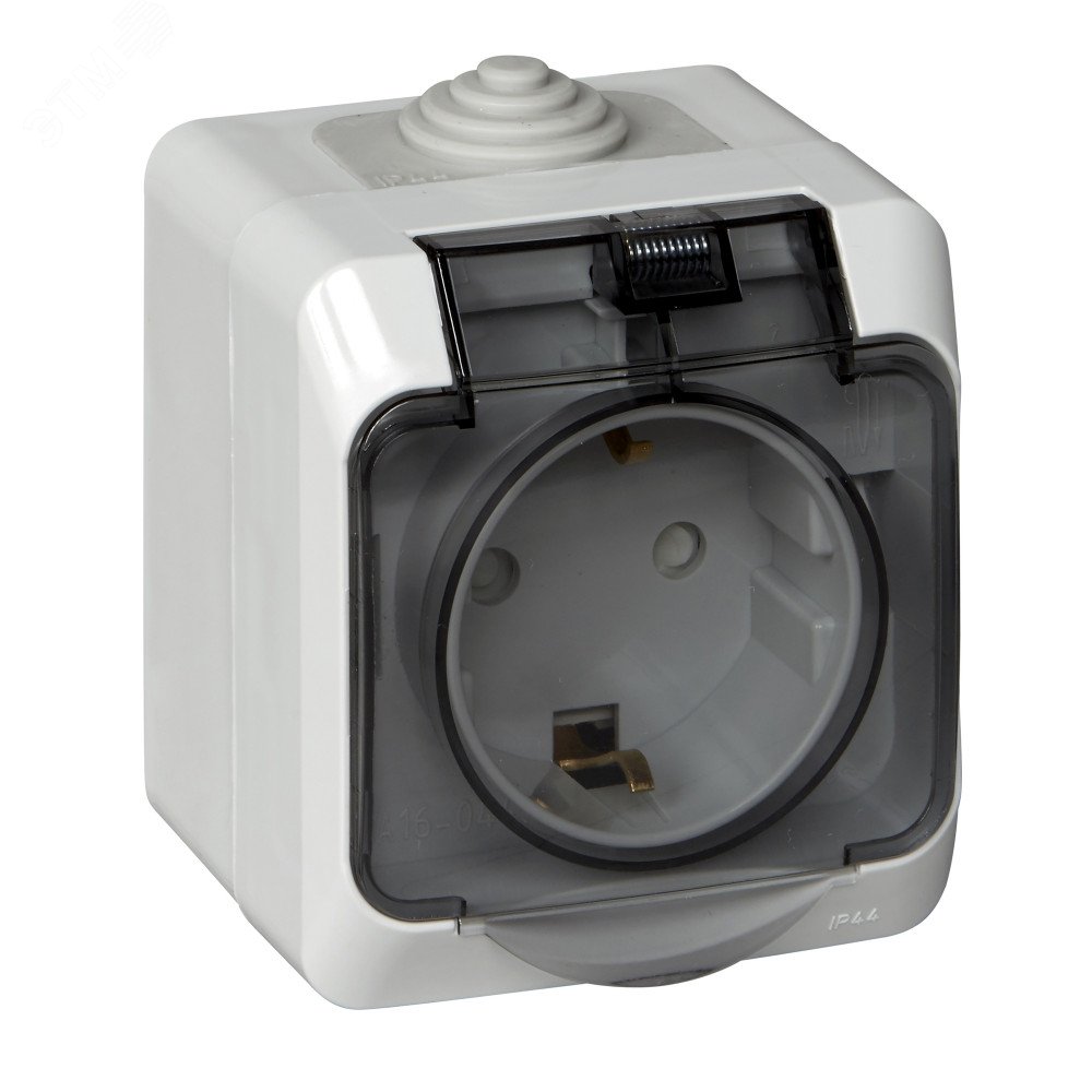 Изображение товара Розетка наружная ЭТЮД с заземлением IP44 серая