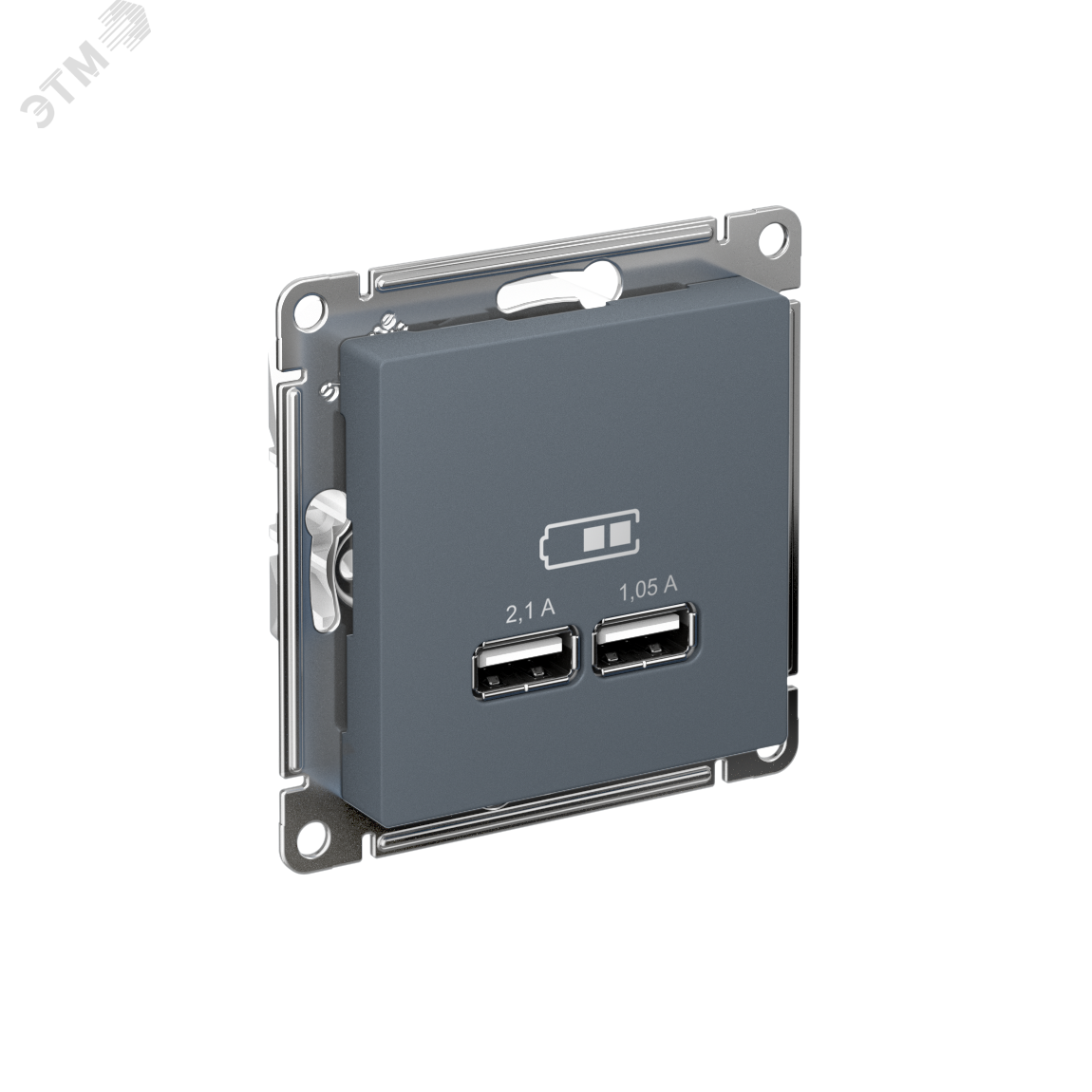 Изображение товара Розетка ATLASDESIGN с двумя USB-портами 5V 2x 2.1A монтаж скрытый