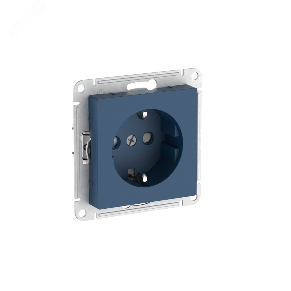 Изображение товара ATLASDESIGN РОЗЕТКА с заземлением со шторками, 16А, быстрозажимные клеммы, АКВАМАРИН (шт)