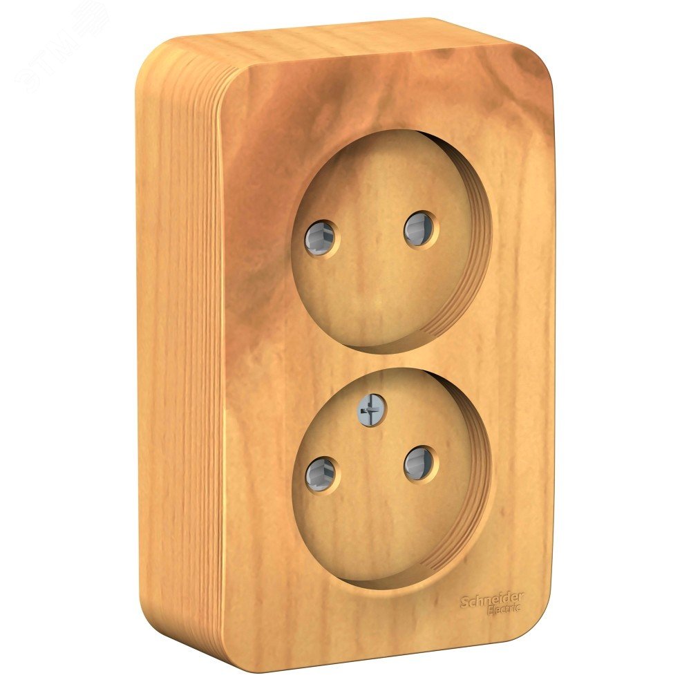 Изображение товара Розетка Blanca двойная без заземления со шторками 16А 250В цвет ясень