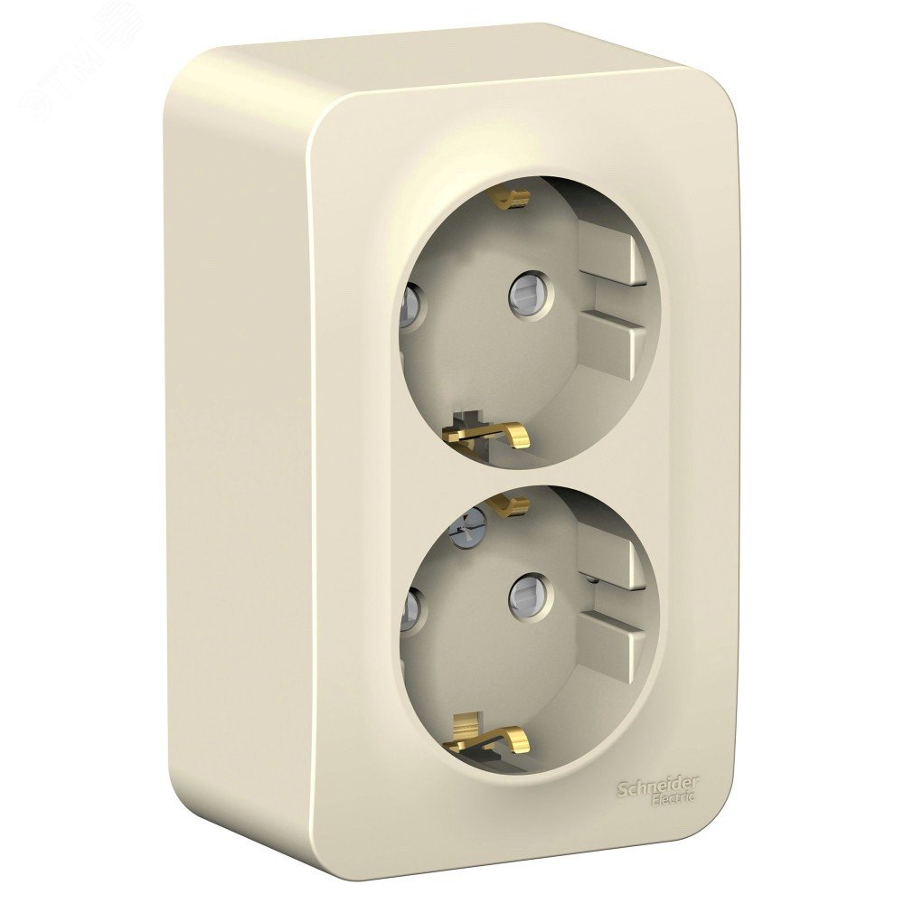 Изображение товара BLANCA розетка наружная двойная с заземлением со шторк., 16А, 250В, молочный (шт)