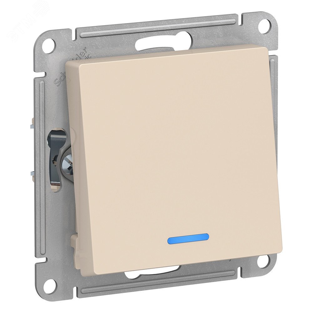 Изображение товара Переключатель одноклавишный с подсветкой ATLASDESIGN 10А бежевый