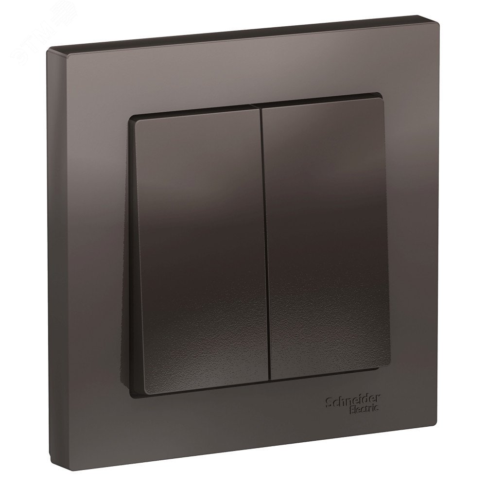 Изображение товара Выключатель двухклавишный ATLASDESIGN Systeme Electric мокко 10А